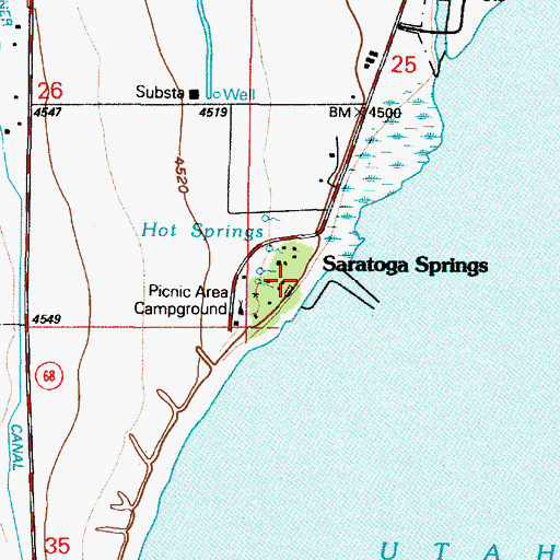 Topographic Map of Saratoga Springs, UT