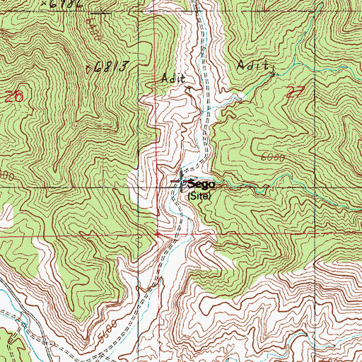 Topographic Map of Sego, UT