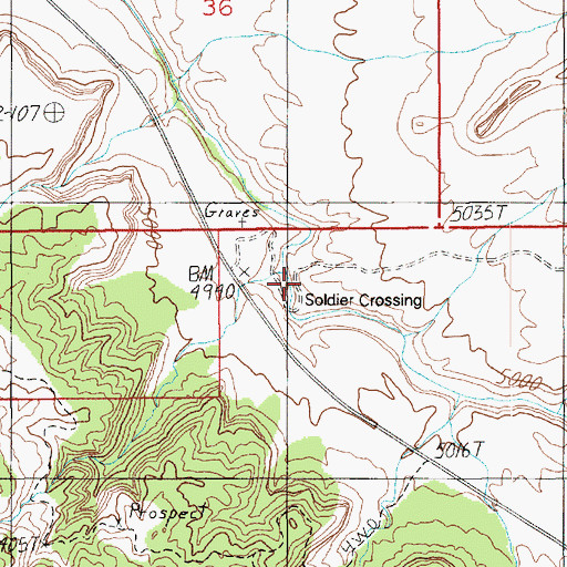 Topographic Map of Soldier Crossing, UT