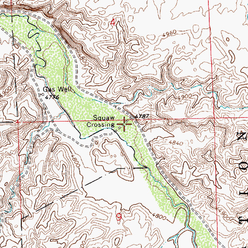 Topographic Map of Squaw Crossing, UT