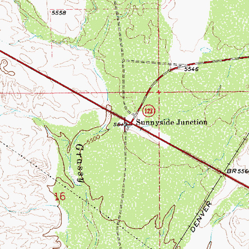 Topographic Map of Sunnyside Junction, UT
