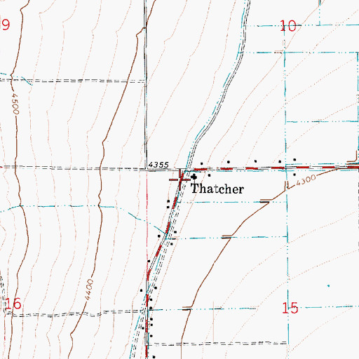 Topographic Map of Thatcher, UT