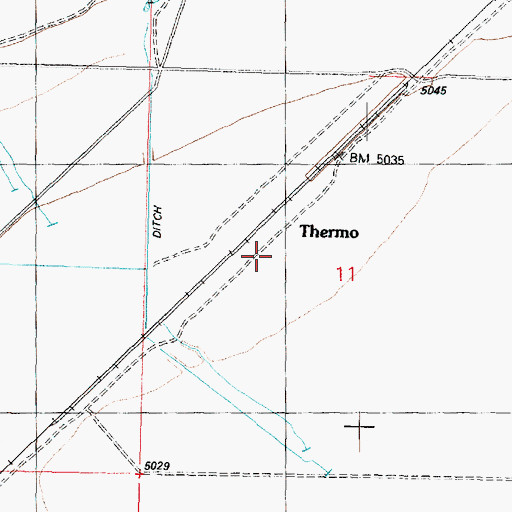 Topographic Map of Thermo, UT