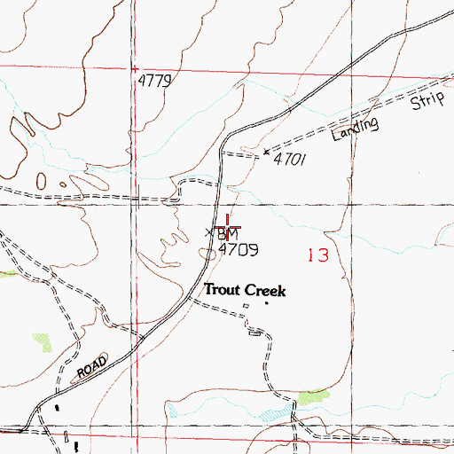 Topographic Map of Trout Creek, UT