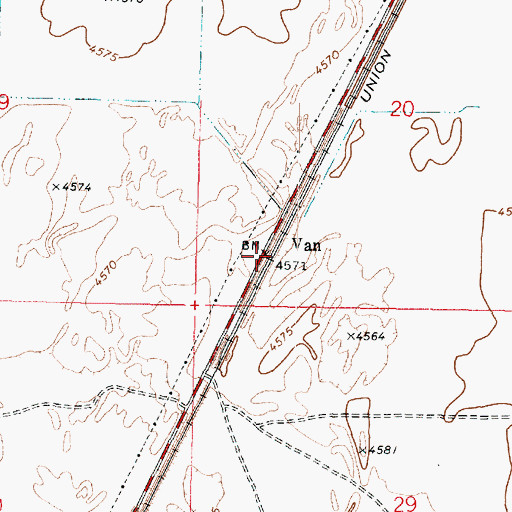 Topographic Map of Van, UT