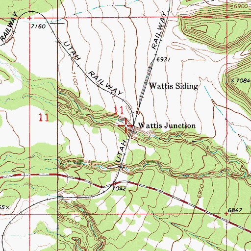 Topographic Map of Wattis Junction, UT