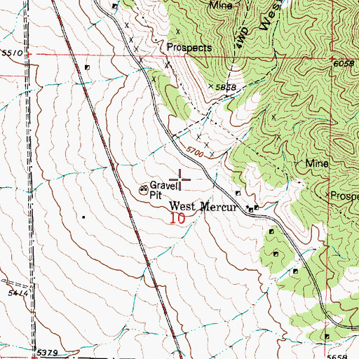 Topographic Map of West Mercur, UT