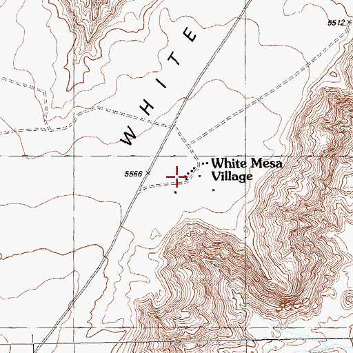 Topographic Map of White Mesa Village, UT