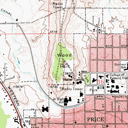 Topographic Map of Wood Hill, UT