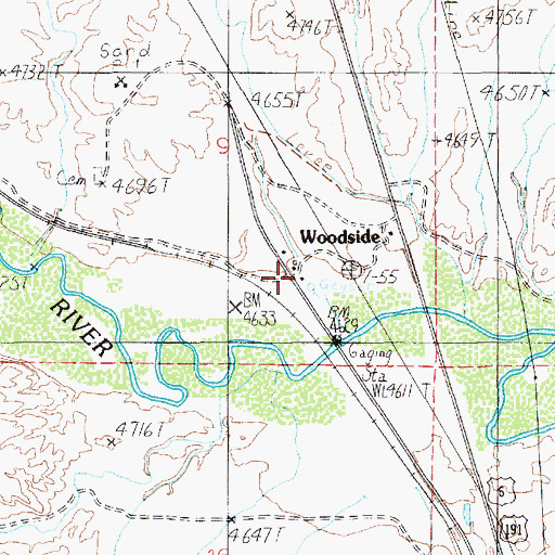Topographic Map of Woodside, UT