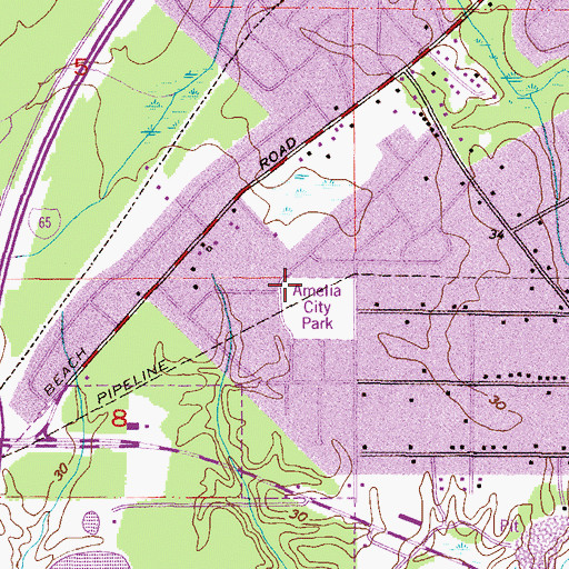 Topographic Map of Saraland Civic Center, AL