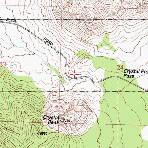 Topographic Map of Crystal Peak Pass, UT