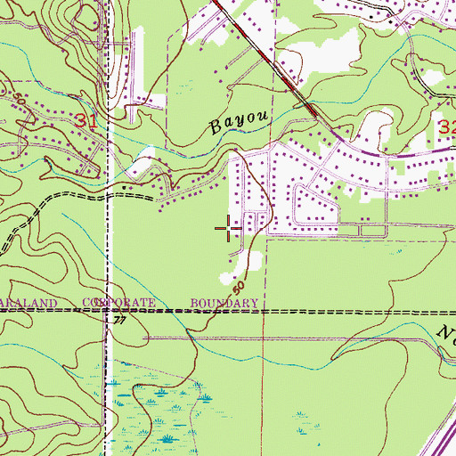 Topographic Map of Saraland Neighborhood Park, AL