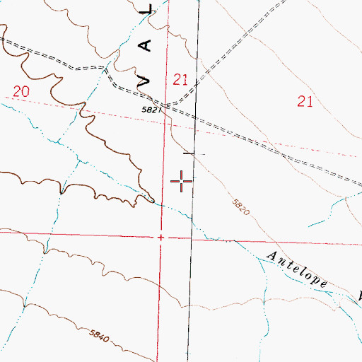 Topographic Map of Antelope Valley, UT