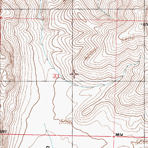 Topographic Map of Barn Hills, UT
