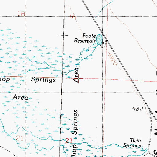 Topographic Map of Bishop Springs Area, UT