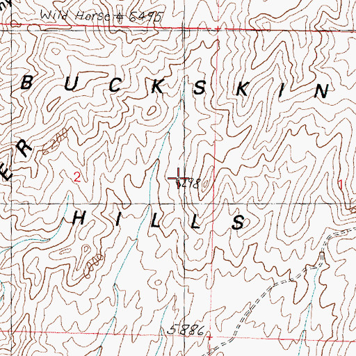 Topographic Map of Buckskin Hills, UT