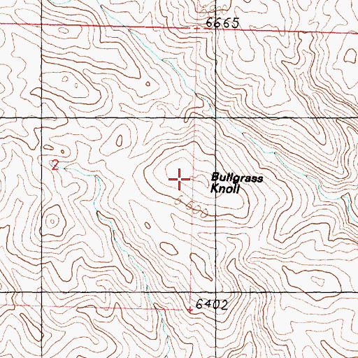 Topographic Map of Bullgrass Knoll, UT