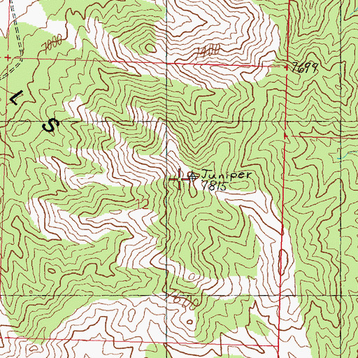 Topographic Map of Burbank Hills, UT