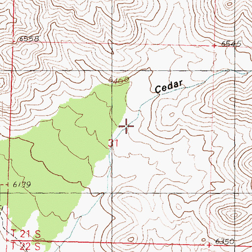 Topographic Map of Cedar Canyon, UT