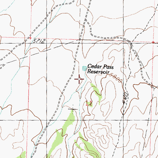 Topographic Map of Cedar Pass Wash, UT