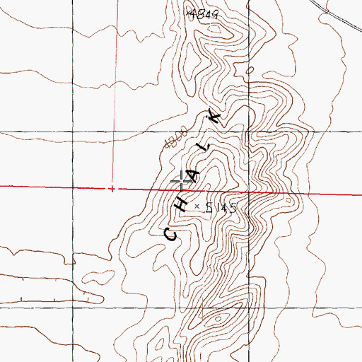 Topographic Map of Chalk Knolls, UT