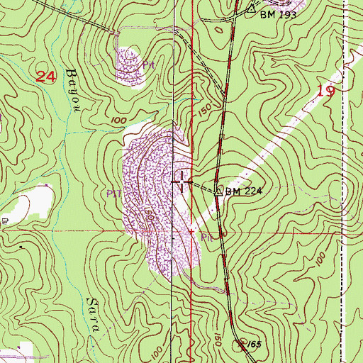 Topographic Map of Saraland Sanitary Landfill, AL