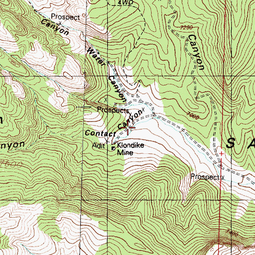 Topographic Map of Contact Canyon, UT