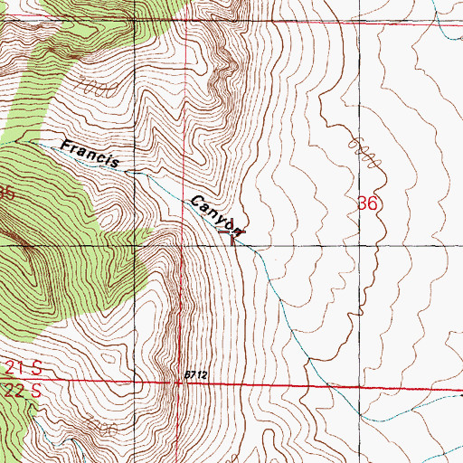 Topographic Map of Francis Canyon, UT