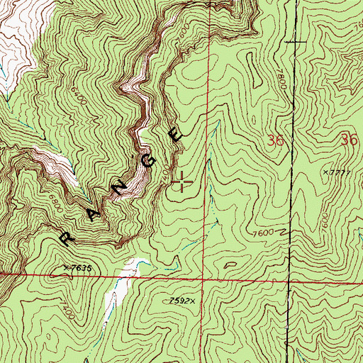 Topographic Map of Middle Range, UT