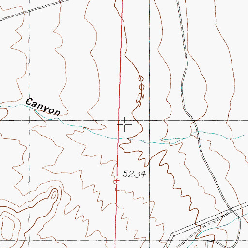 Topographic Map of Mile and a Half Canyon, UT