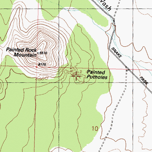 Topographic Map of Painted Potholes, UT