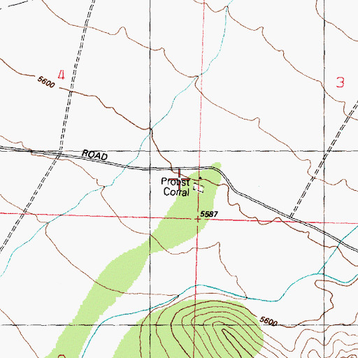 Topographic Map of Probst Corral, UT