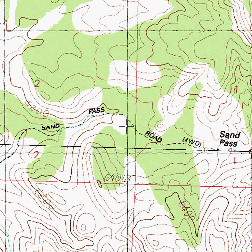 Topographic Map of Sand Pass, UT