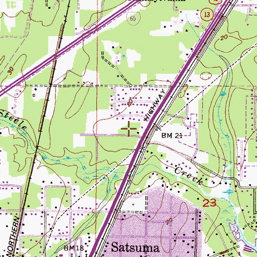 Topographic Map of Satsuma Municipal Park, AL
