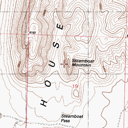 Topographic Map of Steamboat Mountain, UT