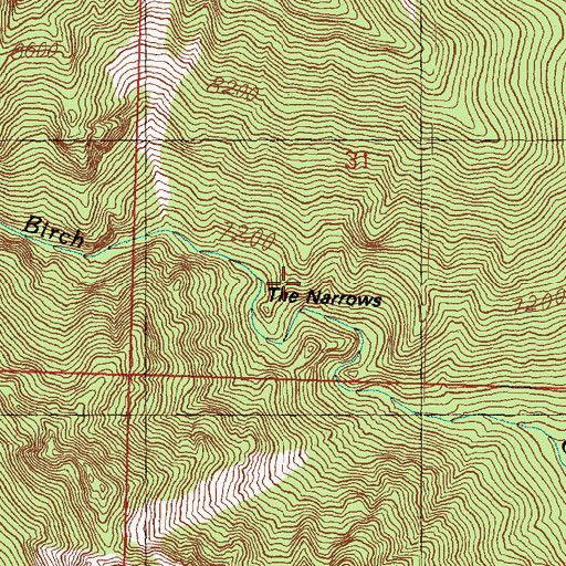 Topographic Map of The Narrows, UT