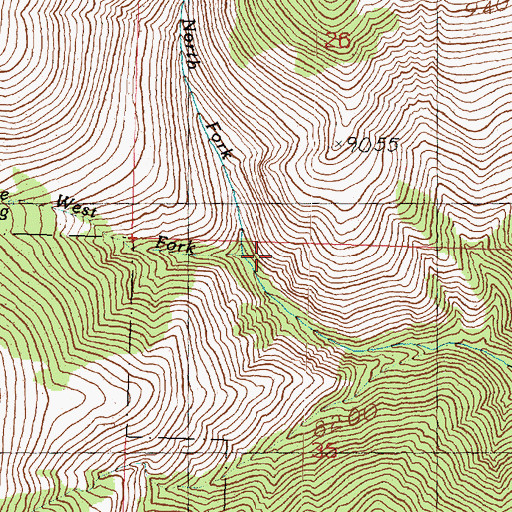 Topographic Map of West Fork Birch Creek, UT