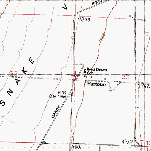 Topographic Map of West Desert Elementary School, UT
