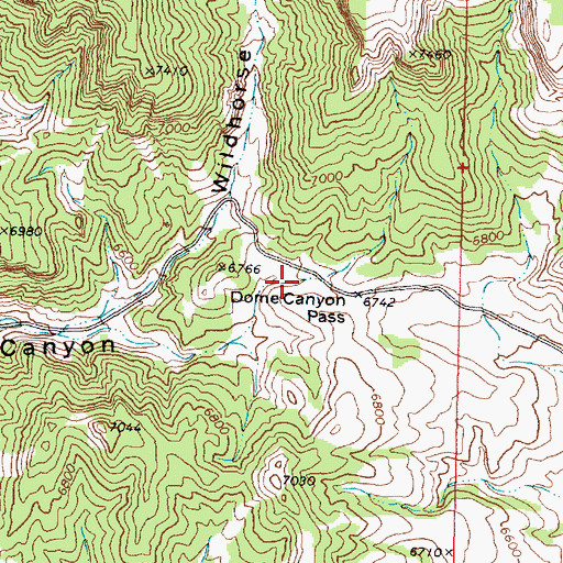 Topographic Map of Dome Canyon Pass, UT
