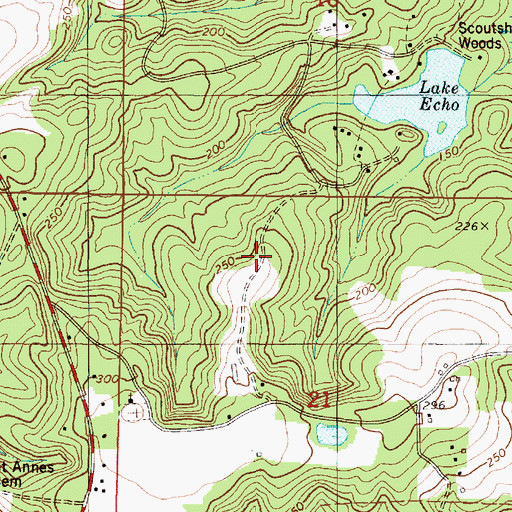 Topographic Map of Scoutshire Girl Scout Camp, AL