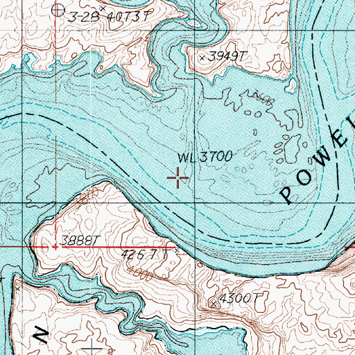 Topographic Map of Reflection Canyon, UT