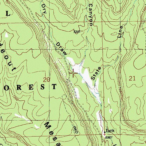 Topographic Map of Dry Draw, UT