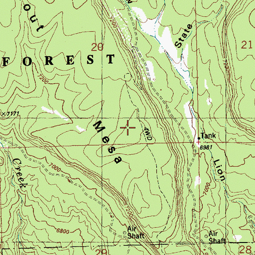 Topographic Map of Hideout Mesa, UT