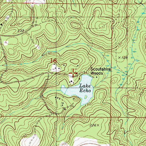 Topographic Map of Scoutshire Woods, AL