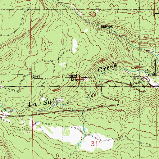 Topographic Map of Firefly Mine, UT