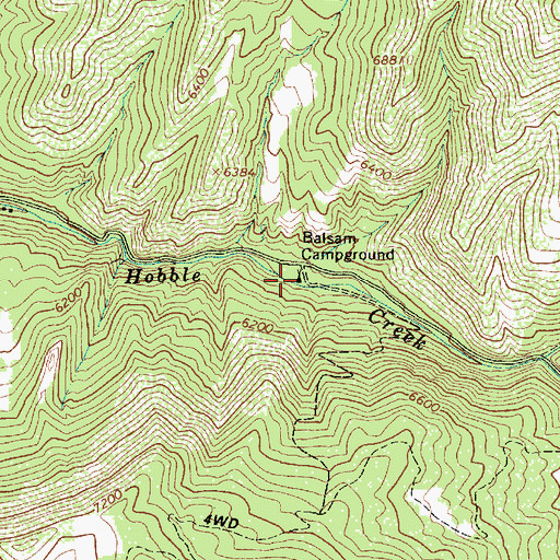 Topographic Map of Balsam Campground, UT