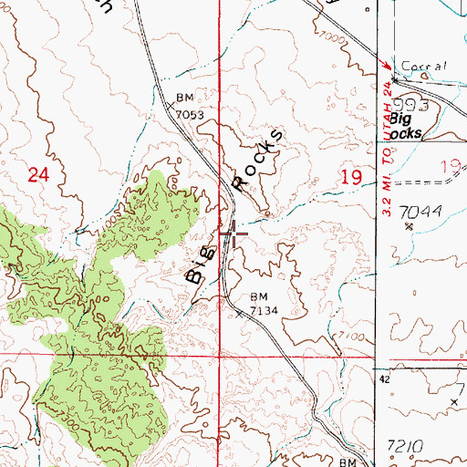 Topographic Map of Big Rocks, UT