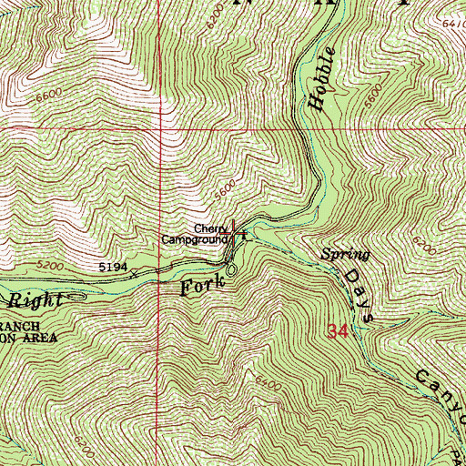Topographic Map of Cherry Picnic Area, UT