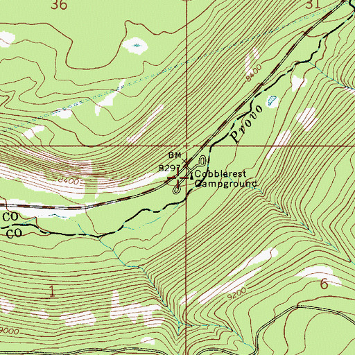 Topographic Map of Cobblerest Campground, UT